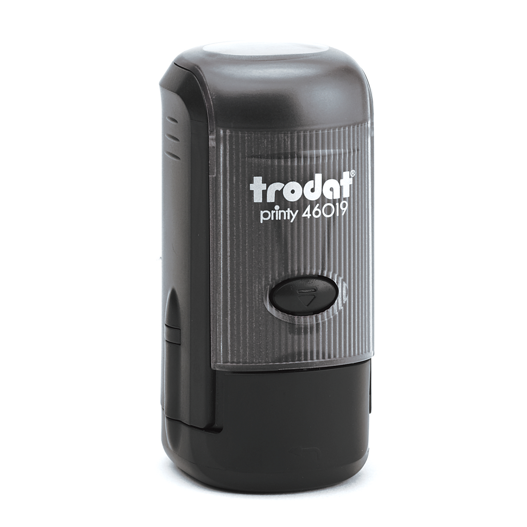 Trodat Self-Inking Printy 46019 Text Stamp 19mm DIA Customizable Black Casing