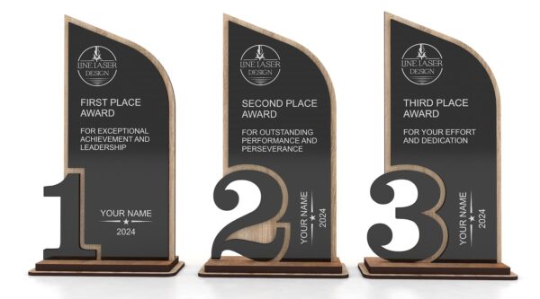 Wood trophies laset Cut numbers